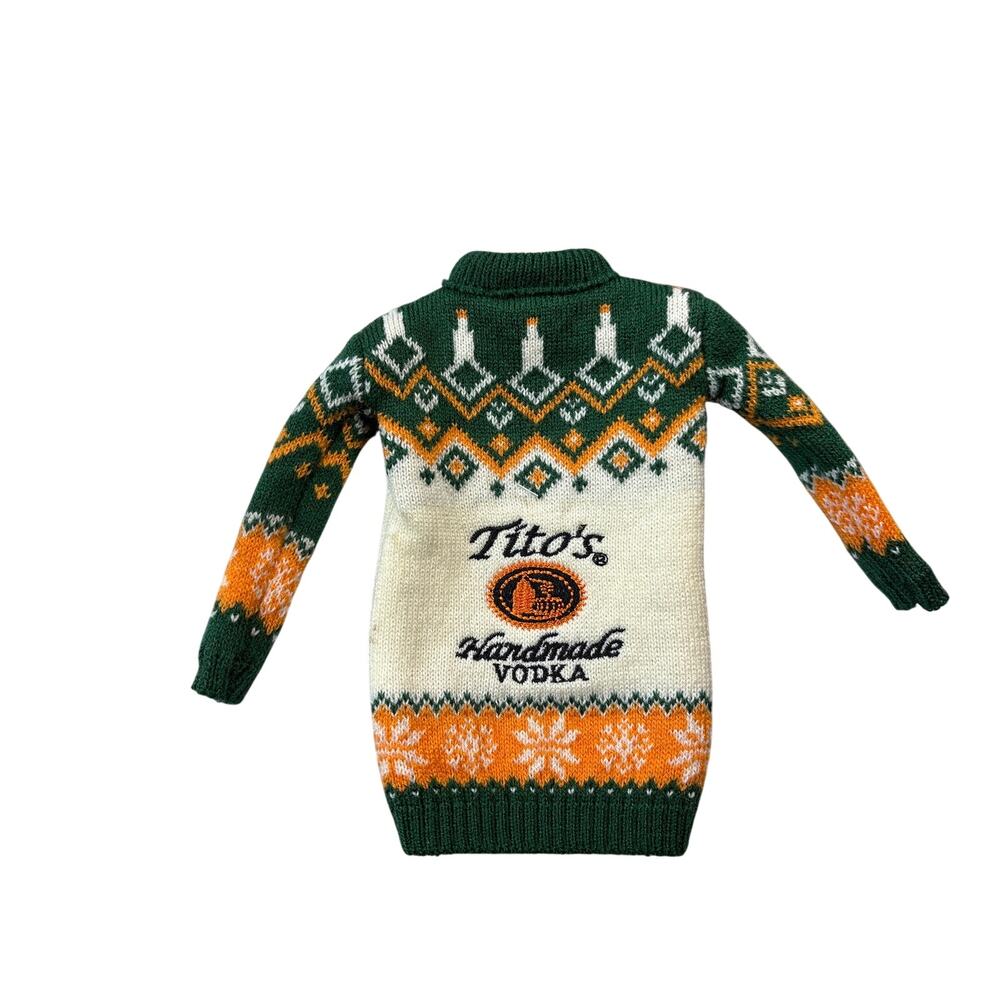 Tito's handmade Vodka Ugly Christmas ornament Sweater Bottle cozy 2025 NWT